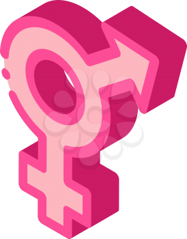 bisexual sign icon vector. isometric bisexual sign sign. color isolated symbol illustration