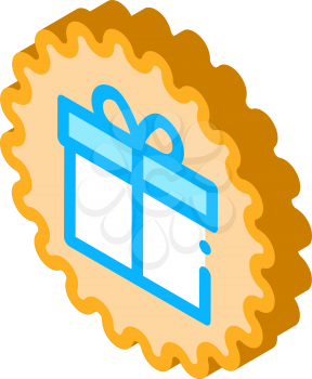 webshop gift icon vector. isometric webshop gift sign. color isolated symbol illustration