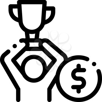 Man Win Prize Betting And Gambling Icon Vector Thin Line. Contour Illustration