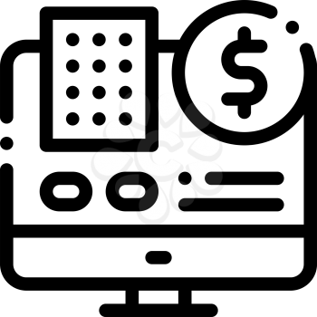 Data Processor Computer Betting And Gambling Icon Vector Thin Line. Contour Illustration