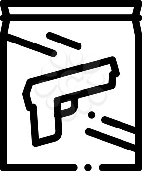 Evidence Gun Law And Judgement Icon Vector Thin Line. Contour Illustration