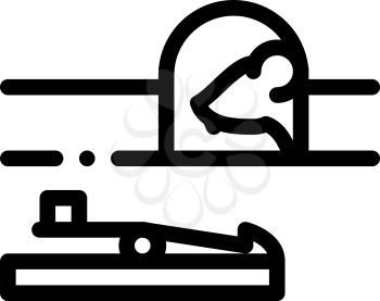 Mousetrap Icon Vector. Outline Mousetrap Sign. Isolated Contour Symbol Illustration