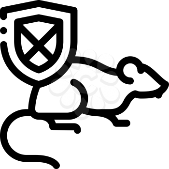 Rat Ban Icon Vector. Outline Rat Ban Sign. Isolated Contour Symbol Illustration