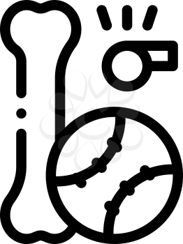 Pit, Whistle and Ball Icon Vector. Outline Pit, Whistle and Ball Sign. Isolated Contour Symbol Illustration