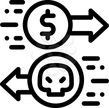 Payment of Hacker Services Icon Vector. Outline Payment of Hacker Services Sign. Isolated Contour Symbol Illustration