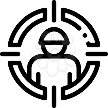 Targeting Person Icon Vector. Outline Targeting Person Sign. Isolated Contour Symbol Illustration