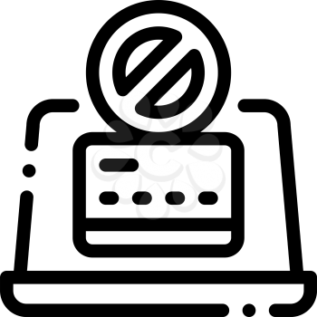 Virus on Laptop Icon Vector. Outline Virus on Laptop Sign. Isolated Contour Symbol Illustration