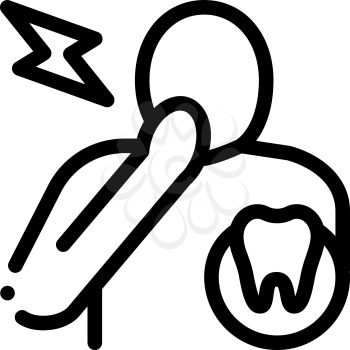 Toothache Icon Vector. Outline Toothache Sign. Isolated Contour Symbol Illustration