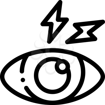 Eye Ache Icon Vector. Outline Eye Ache Sign. Isolated Contour Symbol Illustration