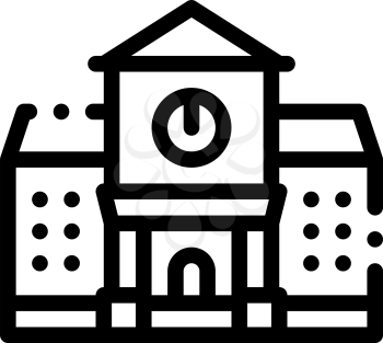 Academy Study Building Icon Vector. Outline Academy Study Building Sign. Isolated Contour Symbol Illustration