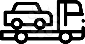 Truck Picks Up Car Icon Vector. Outline Truck Picks Up Car Sign. Isolated Contour Symbol Illustration