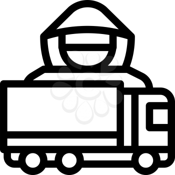 Driver Truck Concept Icon Vector. Outline Driver Truck Concept Sign. Isolated Contour Symbol Illustration