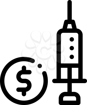 Expensive Medical Injection Icon Vector. Outline Expensive Medical Injection Sign. Isolated Contour Symbol Illustration