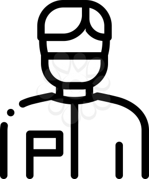 Doctor Surgeon Man Icon Vector. Outline Doctor Surgeon Man Sign. Isolated Contour Symbol Illustration