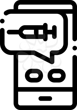 Injection Mobile App Icon Vector. Outline Injection Mobile App Sign. Isolated Contour Symbol Illustration