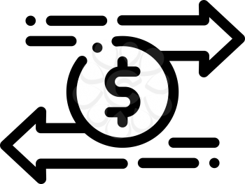 Currency Dollar Exchange Icon Vector. Outline Currency Dollar Exchange Sign. Isolated Contour Symbol Illustration
