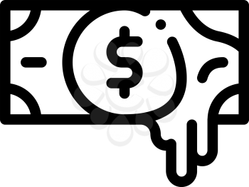 Exposing Fake Money Icon Vector. Outline Exposing Fake Money Sign. Isolated Contour Symbol Illustration