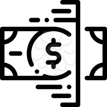 Currency Checking Tape Icon Vector. Outline Currency Checking Tape Sign. Isolated Contour Symbol Illustration