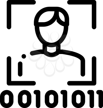 Human Binary Code Icon Vector. Outline Human Binary Code Sign. Isolated Contour Symbol Illustration