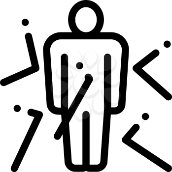 Bulletproof Person Man Icon Vector. Outline Bulletproof Person Man Sign. Isolated Contour Symbol Illustration