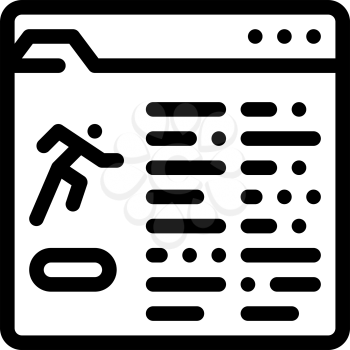Athlete Information Document Folder Icon Vector. Outline Athlete Information Document Folder Sign. Isolated Contour Symbol Illustration