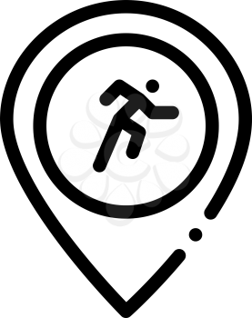 Runner Athlete Geolocation Icon Vector. Outline Runner Athlete Geolocation Sign. Isolated Contour Symbol Illustration