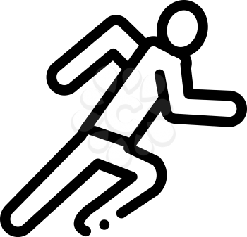 Runner Athlete in Action Icon Vector. Outline Runner Athlete in Action Sign. Isolated Contour Symbol Illustration