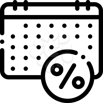Salary Calendar Schedule Icon Vector. Outline Salary Calendar Schedule Sign. Isolated Contour Symbol Illustration