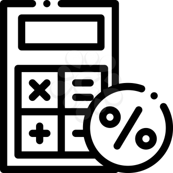 Math Calculator for Calculations Icon Vector. Outline Math Calculator for Calculations Sign. Isolated Contour Symbol Illustration
