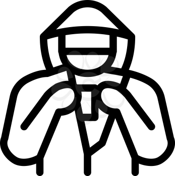 Shoplifter with Goods Icon Vector. Outline Shoplifter with Goods Sign. Isolated Contour Symbol Illustration