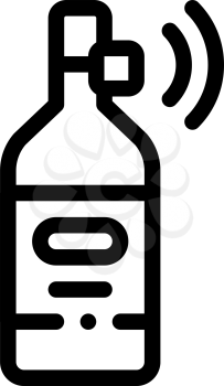 Beverage Bottle with Signal Sensor Icon Vector. Outline Beverage Bottle with Signal Sensor Sign. Isolated Contour Symbol Illustration