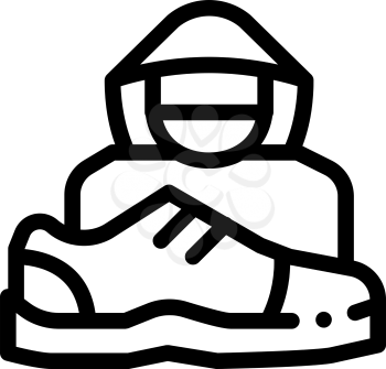 Shoes Shoplifter Human Icon Vector. Outline Shoes Shoplifter Human Sign. Isolated Contour Symbol Illustration
