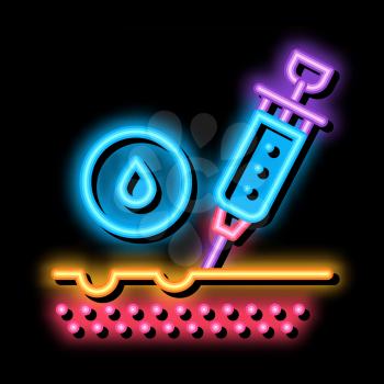 Subcutaneous Injection for Rejuvenation neon light sign vector. Glowing bright icon Subcutaneous Injection for Rejuvenation sign. transparent symbol illustration