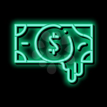 Exposing Fake Money neon light sign vector. Glowing bright icon Exposing Fake Money sign. transparent symbol illustration