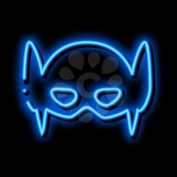 Super Hero Mask neon light sign vector. Glowing bright icon Super Hero Mask sign. transparent symbol illustration