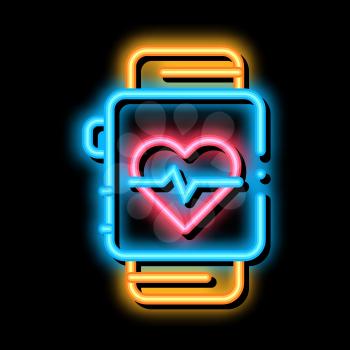 Heart Rate Counter neon light sign vector. Glowing bright icon Heart Rate Counter sign. transparent symbol illustration