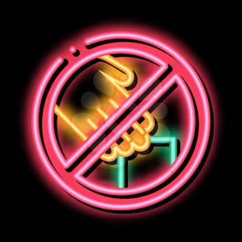 Shoplifting Prohibition neon light sign vector. Glowing bright icon Shoplifting Prohibition sign. transparent symbol illustration