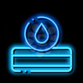 Mattress Water Drop neon light sign vector. Glowing bright icon Mattress Water Drop sign. transparent symbol illustration