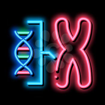 Chromosome And Molecule neon light sign vector. Glowing bright icon Chromosome And Molecule sign. transparent symbol illustration