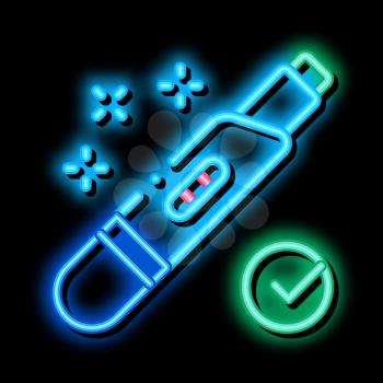 Positive Pregnancy Test neon light sign vector. Glowing bright icon Positive Pregnancy Test sign. transparent symbol illustration