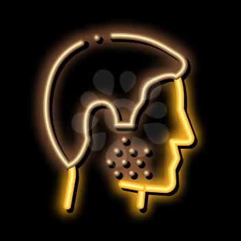 Human Facial Bristle neon light sign vector. Glowing bright icon Human Facial Bristle sign. transparent symbol illustration
