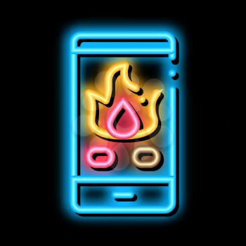 Phone Call Fire Dept neon light sign vector. Glowing bright icon Phone Call Fire Dept sign. transparent symbol illustration