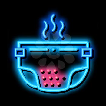 Smelly Diaper neon light sign vector. Glowing bright icon Smelly Diaper sign. transparent symbol illustration