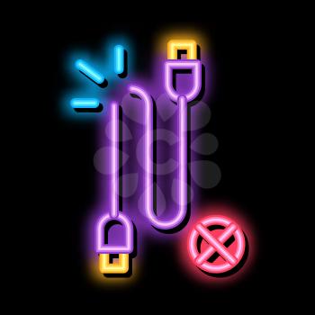 Cable Breakdown neon light sign vector. Glowing bright icon Cable Breakdown sign. transparent symbol illustration