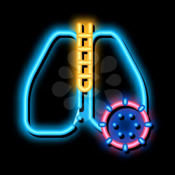Lungs Infection neon light sign vector. Glowing bright icon Lungs Infection sign. transparent symbol illustration