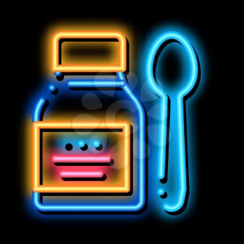 Medicine Bottle neon light sign vector. Glowing bright icon Medicine Bottle sign. transparent symbol illustration