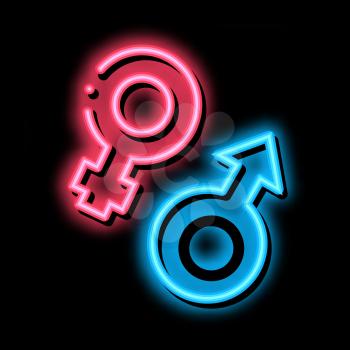 Man Woman Symbols neon light sign vector. Glowing bright icon Man Woman Symbols sign. transparent symbol illustration