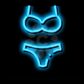 Swimming Suit neon light sign vector. Glowing bright icon Swimming Suit sign. transparent symbol illustration