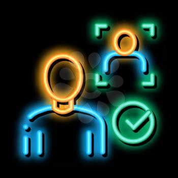 Approve Identity neon light sign vector. Glowing bright icon Approve Identity sign. transparent symbol illustration