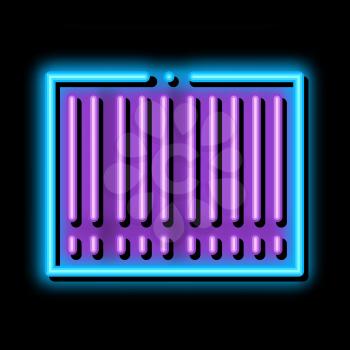 Barcode Bar Code neon light sign vector. Glowing bright icon Barcode Bar Code sign. transparent symbol illustration
